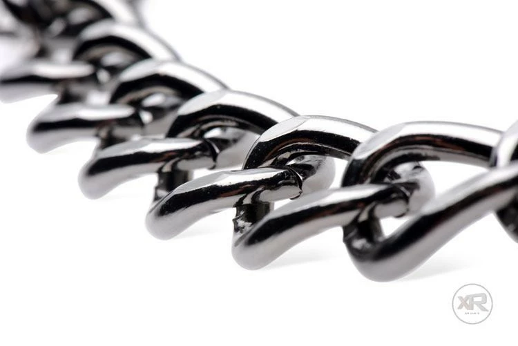 Bedroom Bondage Toys Extreme Sex Toys, Bondage, & Fucking Machines | ExtremeRestraintsStainless Steel Gunmetal Collar With Lock - Image 3