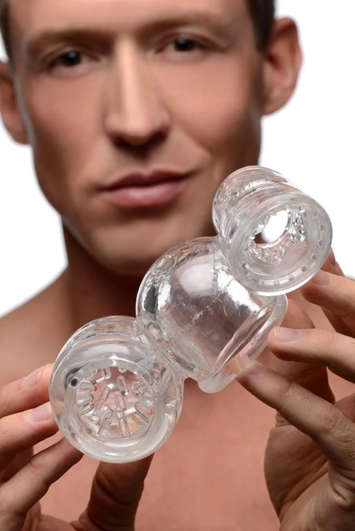 Magic Wand & Hitachi Attachments For Men Extreme Sex Toys, Bondage, & Fucking Machines | ExtremeRestraintsTwin Turbo Strokers 2 In 1 Wand Attachment For Men - Image 3