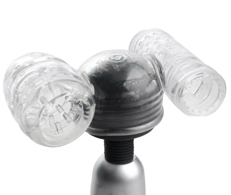 Magic Wand & Hitachi Attachments For Men Extreme Sex Toys, Bondage, & Fucking Machines | ExtremeRestraintsTwin Turbo Strokers 2 In 1 Wand Attachment For Men - Image 5