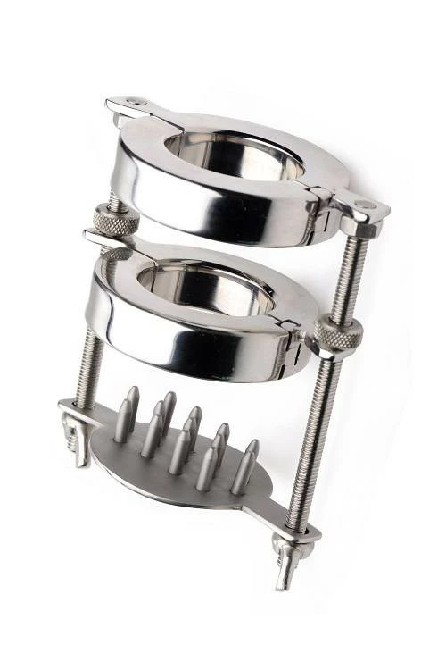Ball Stretchers Extreme Sex Toys, Bondage, & Fucking Machines | ExtremeRestraintsStainless Steel Spiked CBT Ball Stretcher And Crusher - Image 6