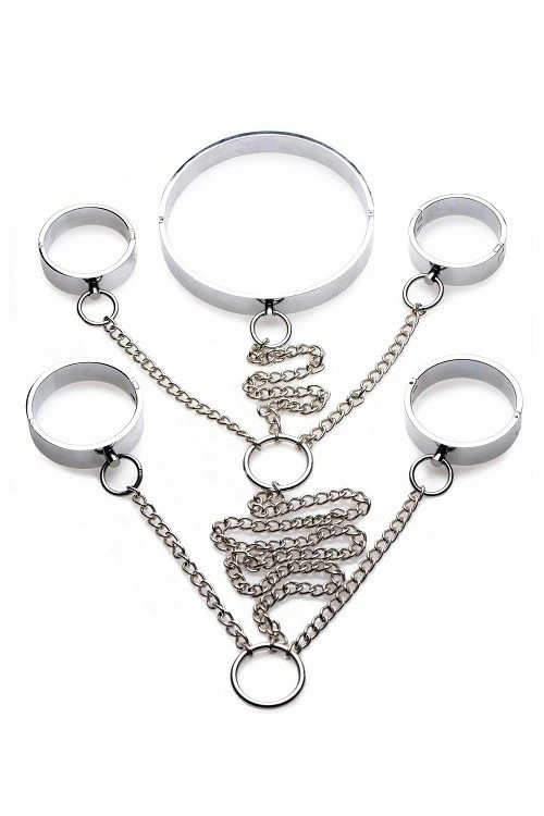 Wrist & Ankle Restraints Extreme Sex Toys, Bondage, & Fucking Machines | ExtremeRestraints5 Piece Stainless Steel Shackle Set - Image 5