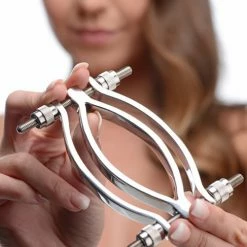 Dungeon Irons Extreme Sex Toys, Bondage, & Fucking Machines | ExtremeRestraintsStainless Steel Adjustable Pussy Clamp