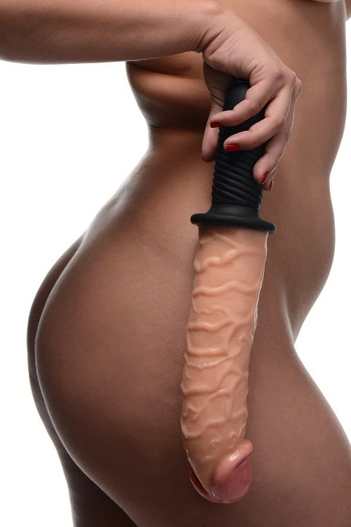 Master Series Extreme Sex Toys, Bondage, & Fucking Machines | ExtremeRestraintsThe Curved Dicktator 13 Mode Vibrating Giant Dildo Thruster - Image 2