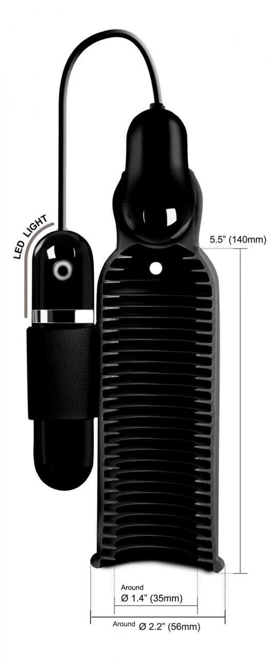 Penis Head Stimulators & Glans Vibrators Extreme Sex Toys, Bondage, & Fucking Machines | ExtremeRestraintsLightning Stroke Silicone Stroker With Vibrating Bullet - Image 3