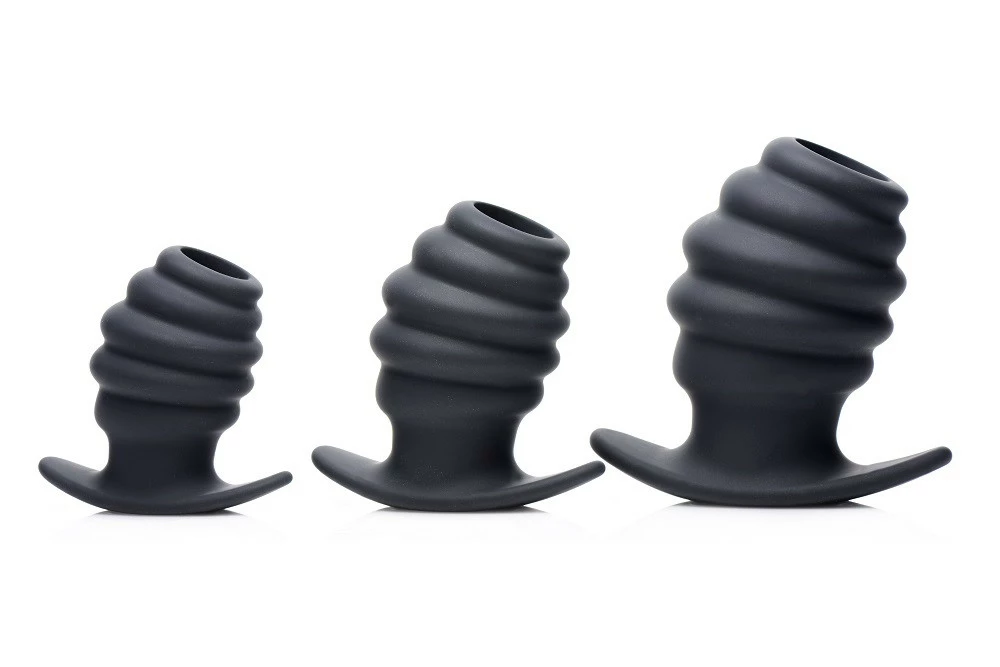 Master Series Extreme Sex Toys, Bondage, & Fucking Machines | ExtremeRestraintsHive Ass Tunnel Silicone Ribbed Hollow Anal Plug - Image 3