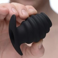 Master Series Extreme Sex Toys, Bondage, & Fucking Machines | ExtremeRestraintsHive Ass Tunnel Silicone Ribbed Hollow Anal Plug