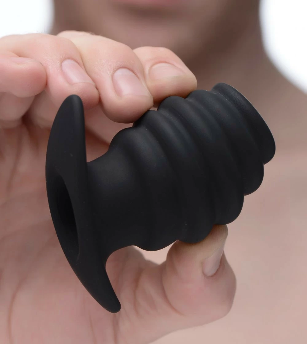 Master Series Extreme Sex Toys, Bondage, & Fucking Machines | ExtremeRestraintsHive Ass Tunnel Silicone Ribbed Hollow Anal Plug