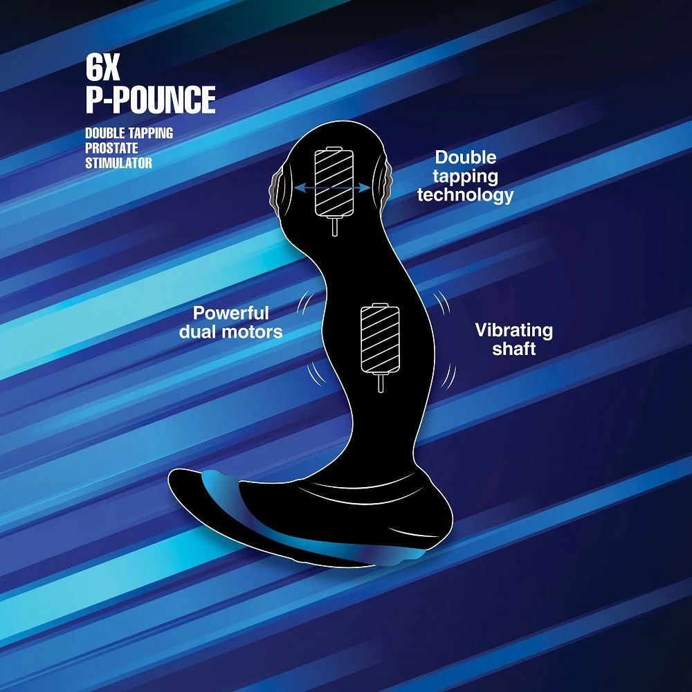 Rechargeable Vibrators Extreme Sex Toys, Bondage, & Fucking Machines | ExtremeRestraints6X P-Pounce Double Tapping Prostate Stimulator - Image 2