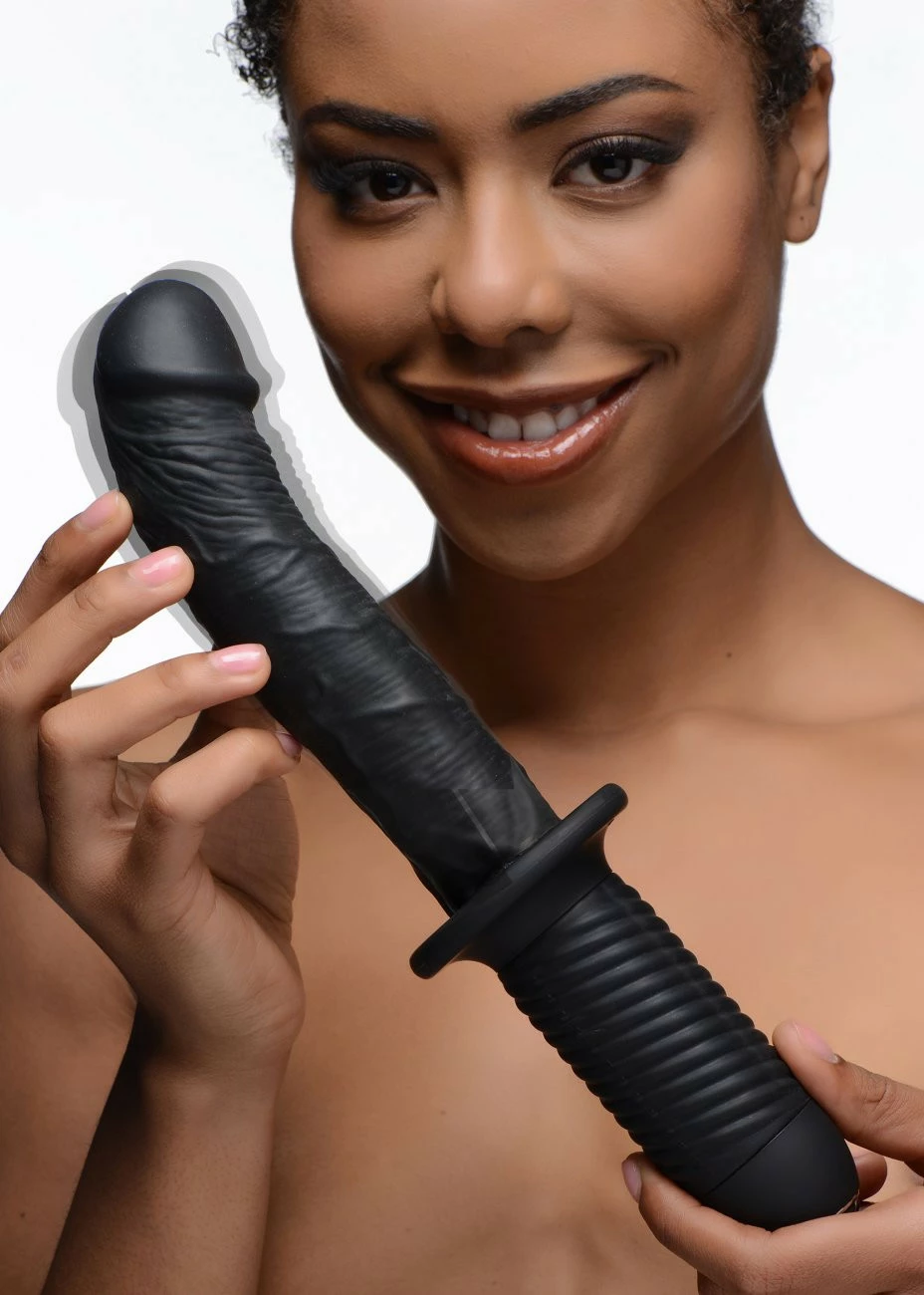 G-Spot Vibrators Extreme Sex Toys, Bondage, & Fucking Machines | ExtremeRestraintsThe Large Realistic 10X Silicone Vibrator With Handle