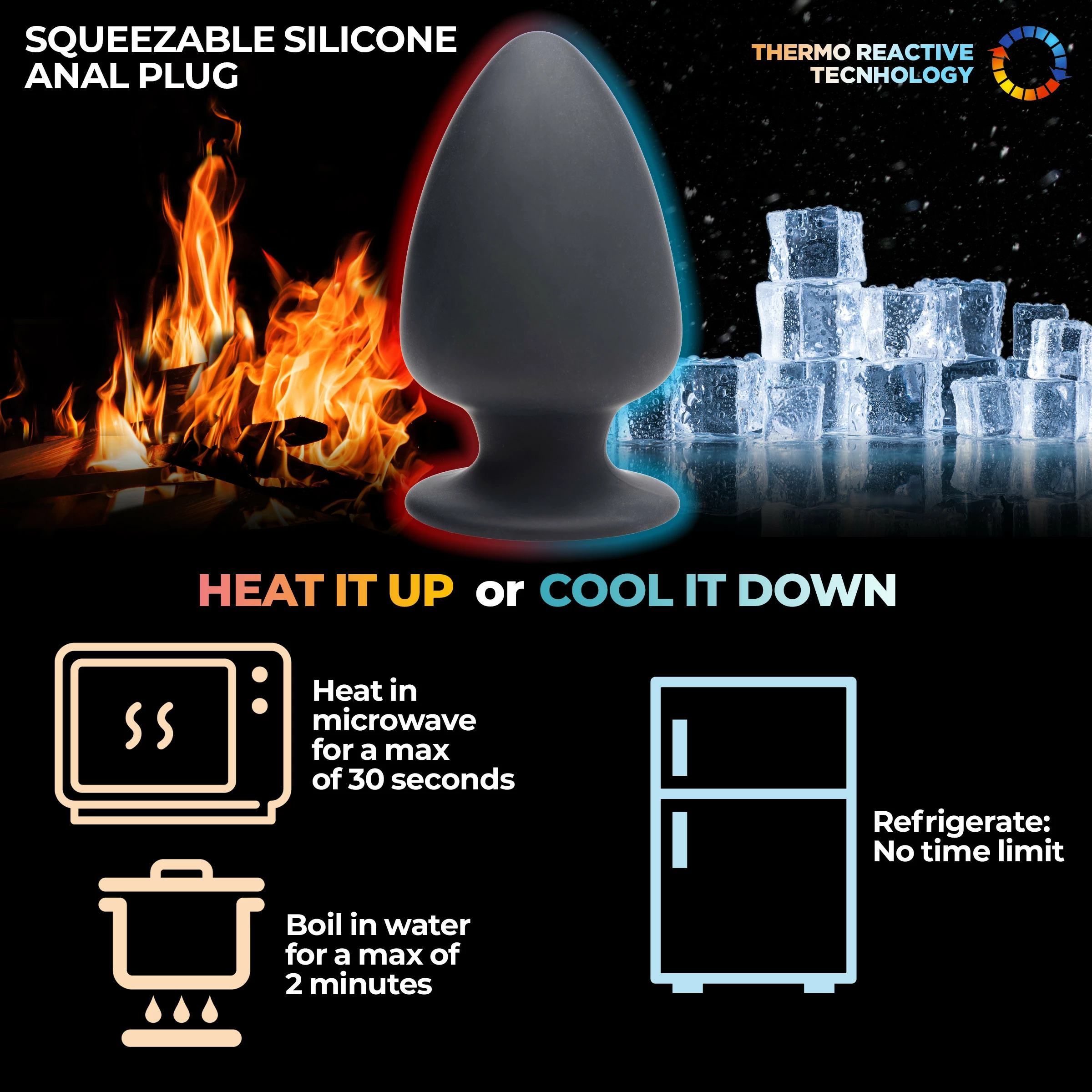 Squeeze-It Extreme Sex Toys, Bondage, & Fucking Machines | ExtremeRestraintsSqueezable Silicone Anal Plug - Image 2