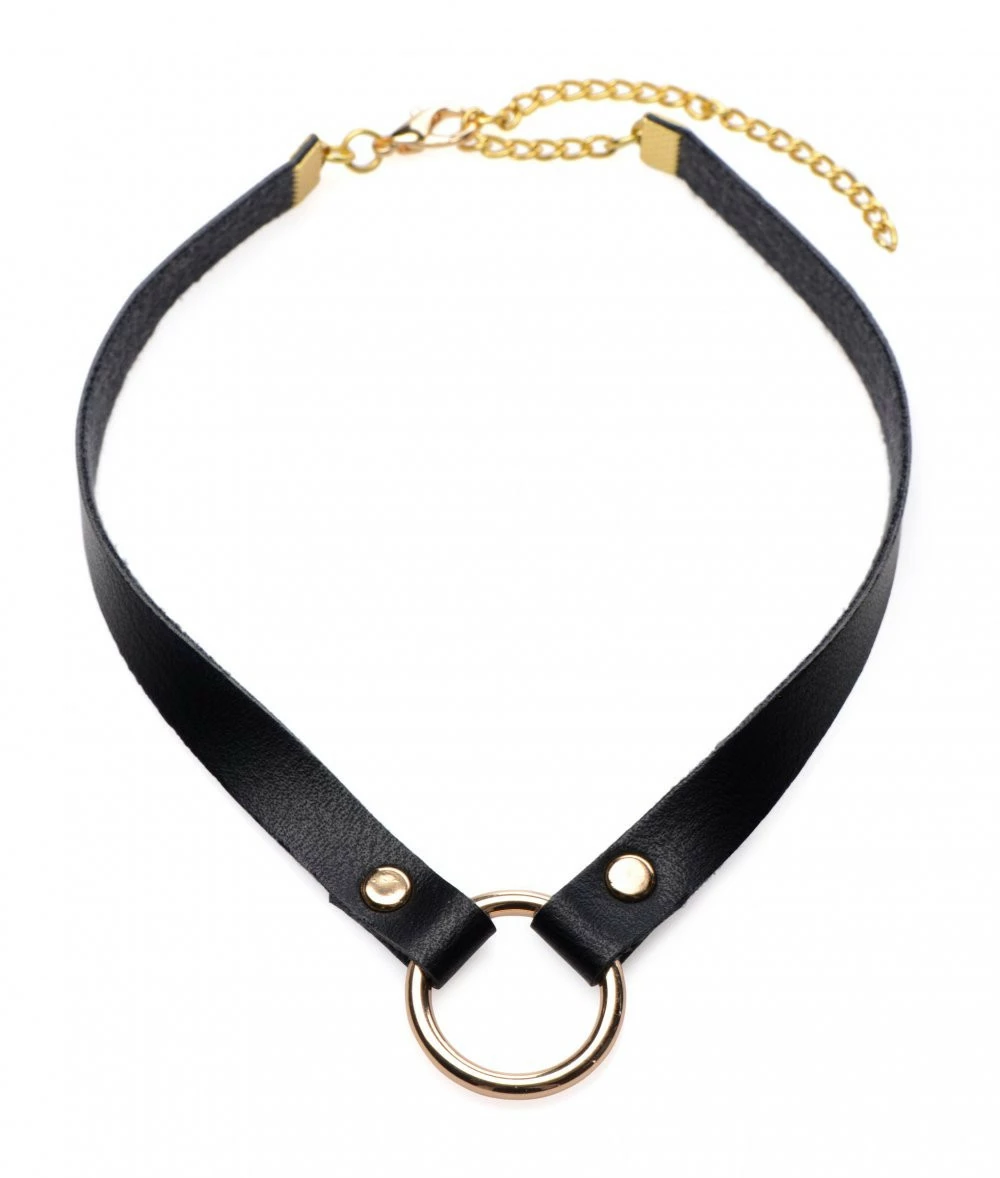 Collars Extreme Sex Toys, Bondage, & Fucking Machines | ExtremeRestraintsPosh Pet Gold Ring Slim Choker - Image 2