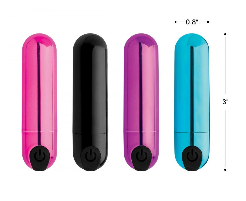 Rechargeable Vibrators Extreme Sex Toys, Bondage, & Fucking Machines | ExtremeRestraints10X Rechargeable Vibrating Metallic Bullet - Image 3