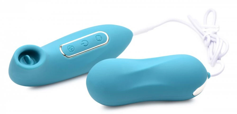 Rechargeable Vibrators Extreme Sex Toys, Bondage, & Fucking Machines | ExtremeRestraintsEntwined Silicone Thumping Egg And Licking Clitoral Stimulator - Image 3