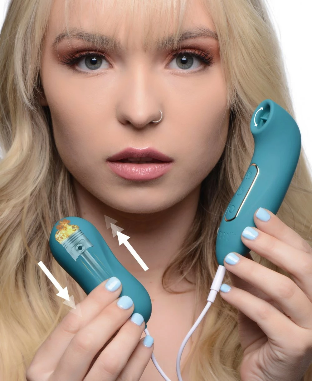 Rechargeable Vibrators Extreme Sex Toys, Bondage, & Fucking Machines | ExtremeRestraintsEntwined Silicone Thumping Egg And Licking Clitoral Stimulator