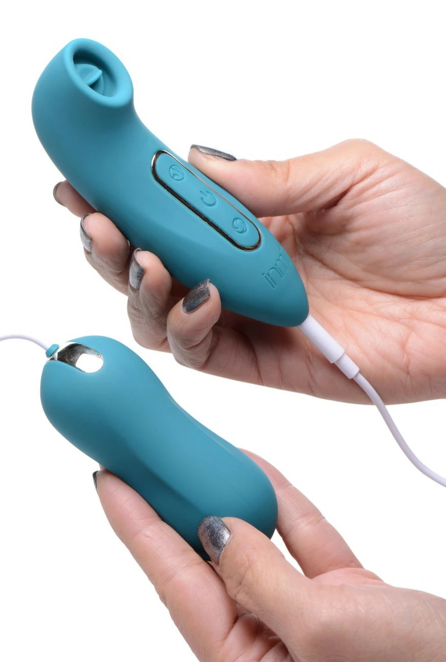 Rechargeable Vibrators Extreme Sex Toys, Bondage, & Fucking Machines | ExtremeRestraintsEntwined Silicone Thumping Egg And Licking Clitoral Stimulator - Image 2