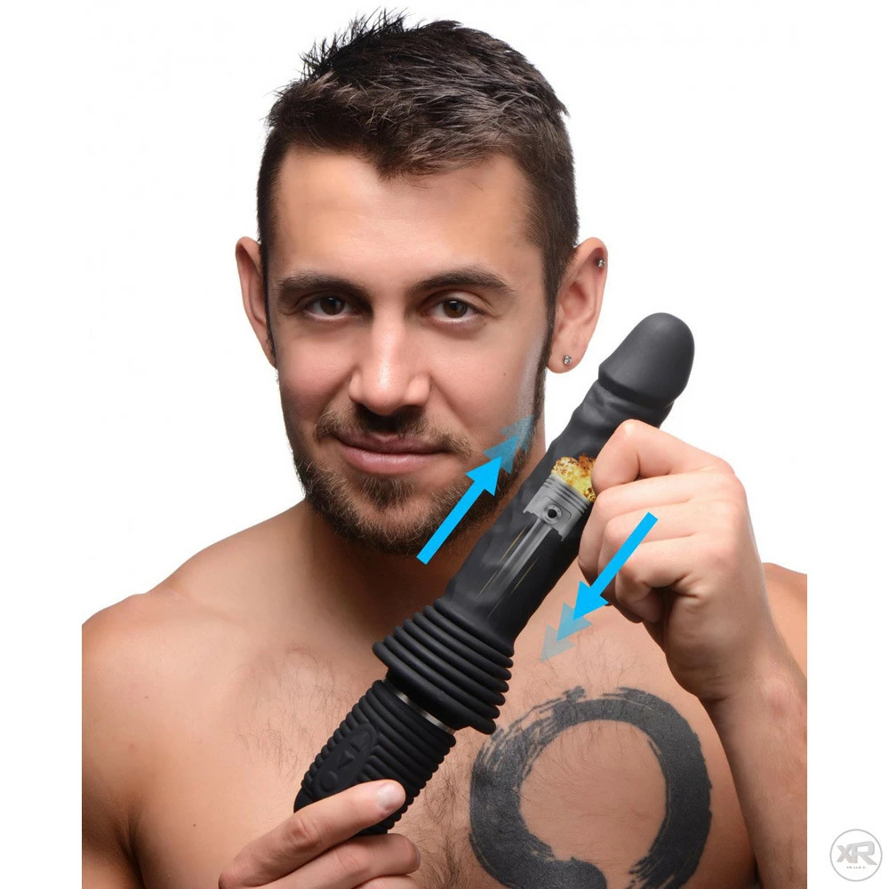 Rechargeable Vibrators Extreme Sex Toys, Bondage, & Fucking Machines | ExtremeRestraints10X Silicone Vibrating And Thrusting Dildo - Image 3