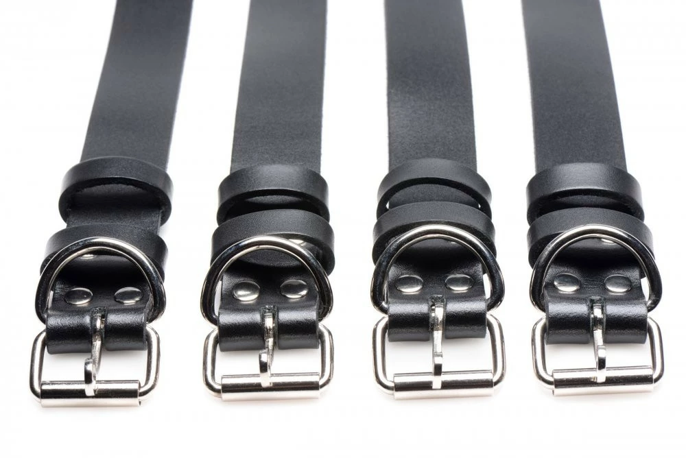 Wrist & Ankle Restraints Extreme Sex Toys, Bondage, & Fucking Machines | ExtremeRestraints4 Pack Leather Locking Bondage Straps - Image 7