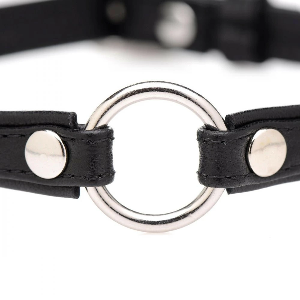 Collars Extreme Sex Toys, Bondage, & Fucking Machines | ExtremeRestraintsSex Pet Leather Choker With Silver Ring - Image 5