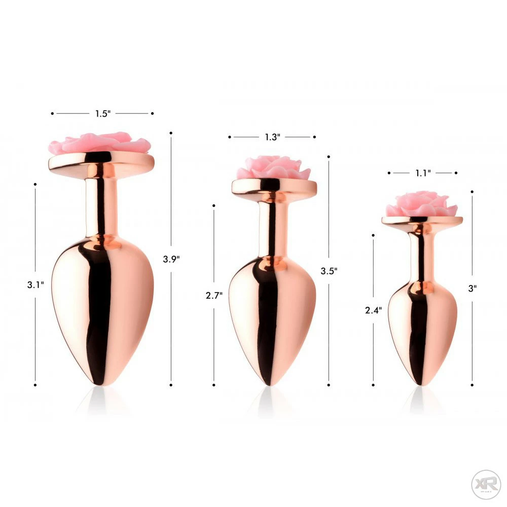 Booty Sparks Extreme Sex Toys, Bondage, & Fucking Machines | ExtremeRestraintsRose Gold Anal Plug With Pink Flower - Image 2