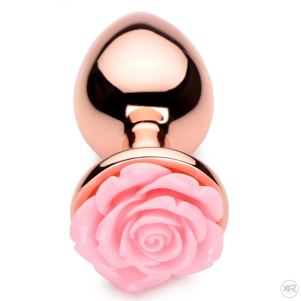 Booty Sparks Extreme Sex Toys, Bondage, & Fucking Machines | ExtremeRestraintsRose Gold Anal Plug With Pink Flower - Image 6