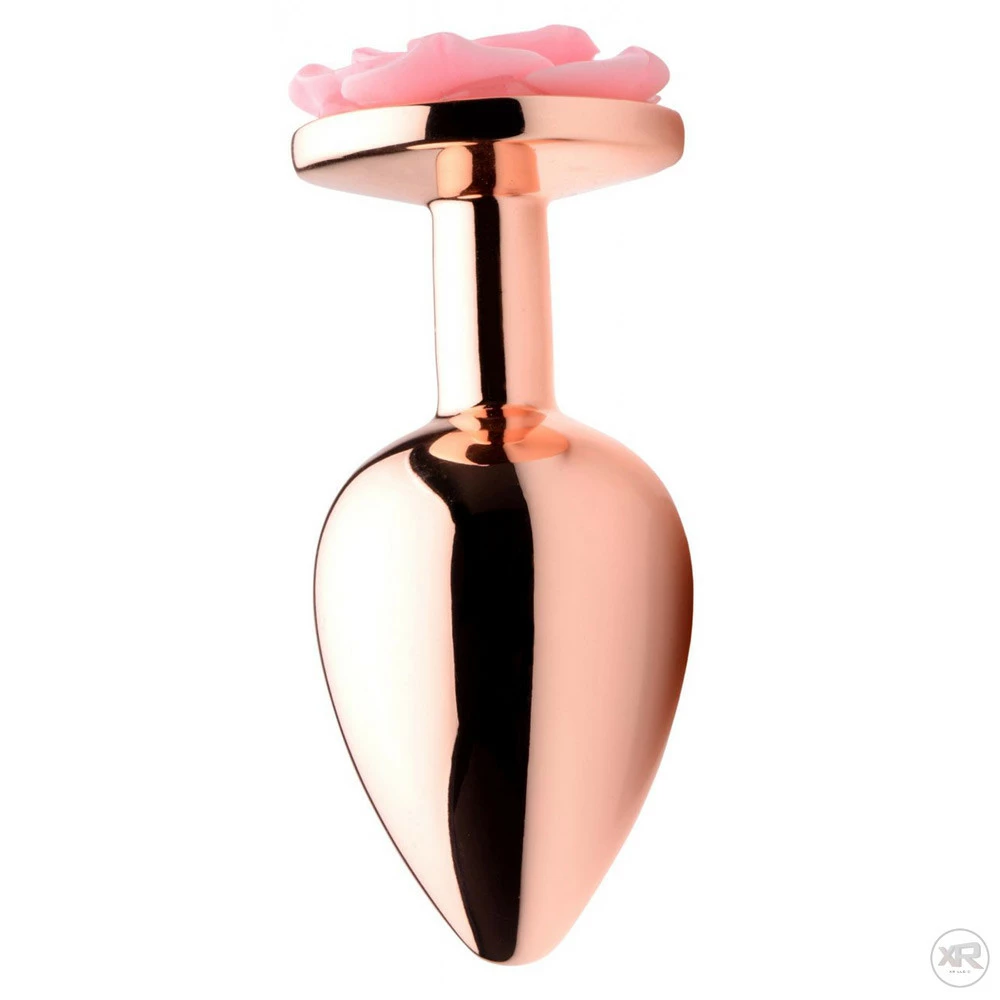 Booty Sparks Extreme Sex Toys, Bondage, & Fucking Machines | ExtremeRestraintsRose Gold Anal Plug With Pink Flower - Image 4