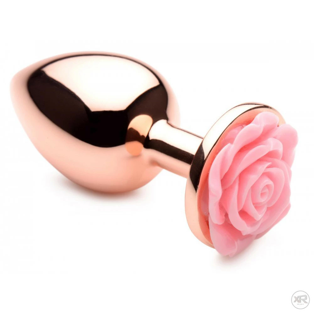 Booty Sparks Extreme Sex Toys, Bondage, & Fucking Machines | ExtremeRestraintsRose Gold Anal Plug With Pink Flower - Image 3