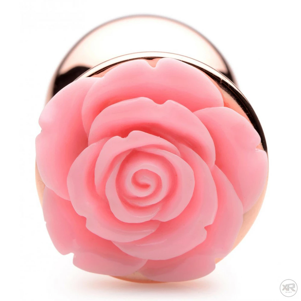Booty Sparks Extreme Sex Toys, Bondage, & Fucking Machines | ExtremeRestraintsRose Gold Anal Plug With Pink Flower - Image 5