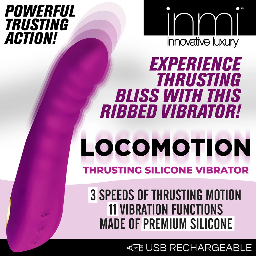 Rechargeable Vibrators Extreme Sex Toys, Bondage, & Fucking Machines | ExtremeRestraintsLocomotion Thrusting Silicone Vibrator - Image 2