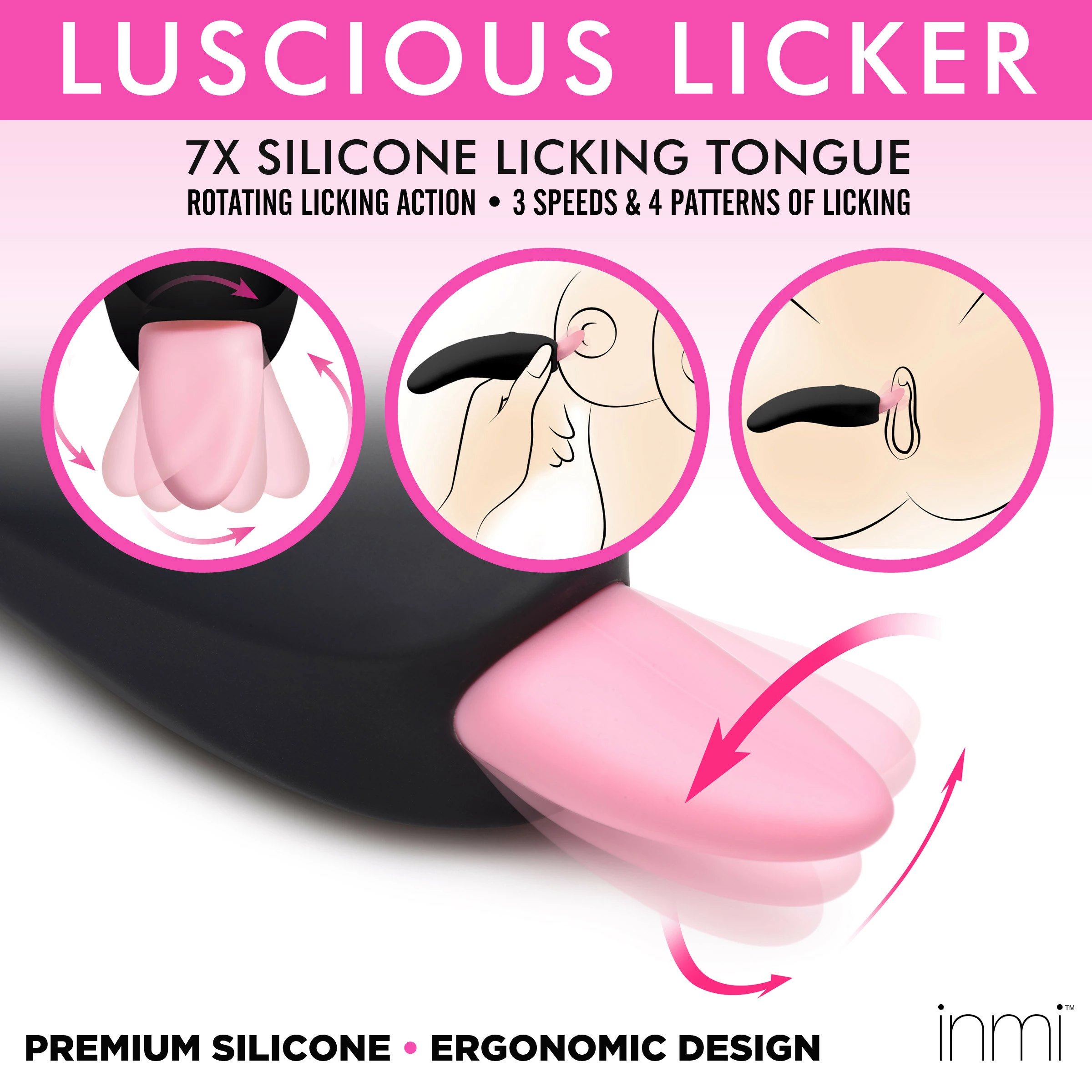 Rechargeable Vibrators Extreme Sex Toys, Bondage, & Fucking Machines | ExtremeRestraintsLuscious Licker 7X Silicone Licking Tongue - Image 2