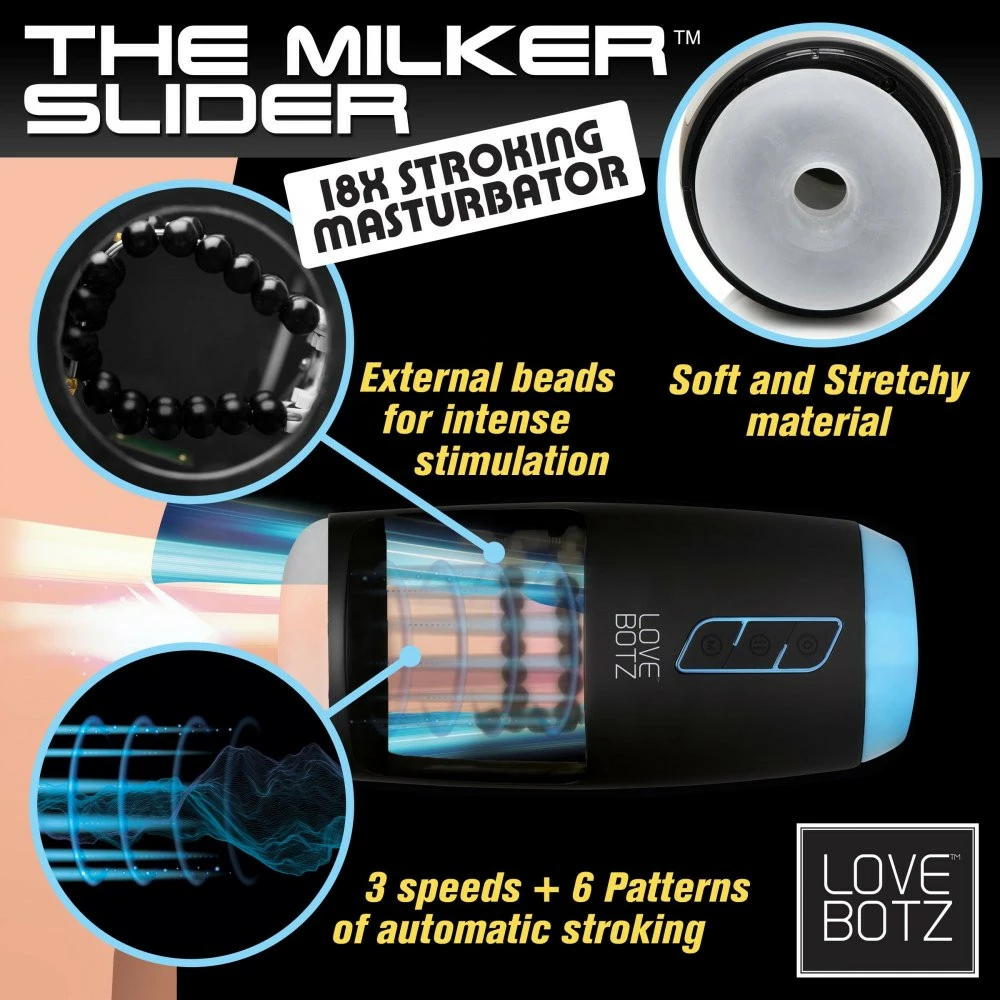 Automatic Masturbator Devices & Auto Blowjob Machines Extreme Sex Toys, Bondage, & Fucking Machines | ExtremeRestraintsThe Milker Slider 18X Stroking Masturbator - Image 4